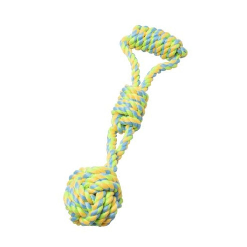 Rope Monkey Fist with Loop Green and Yellow