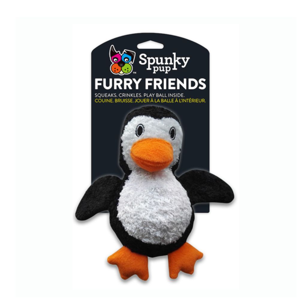 Furry Friends Penguin w Ball Squeaker