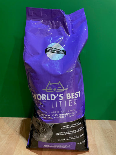 DISCOUNT BAG - World's Best Cat Litter' Lavender Scented Multiple Cat Clumping Formula 28 lbs. bag