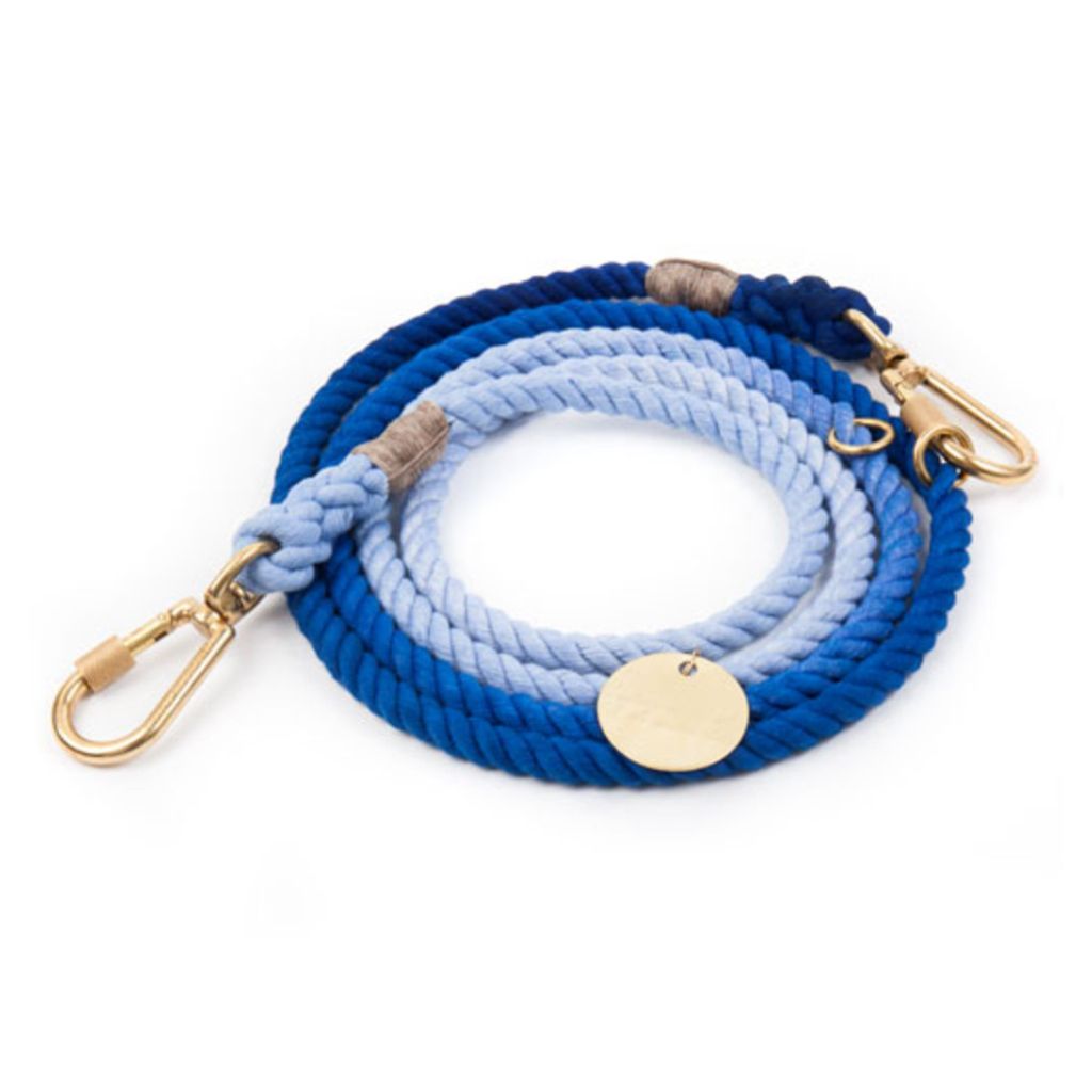 Found My Animal Latty Blue Ombre Cotton Rope Dog Leash - Adjustable