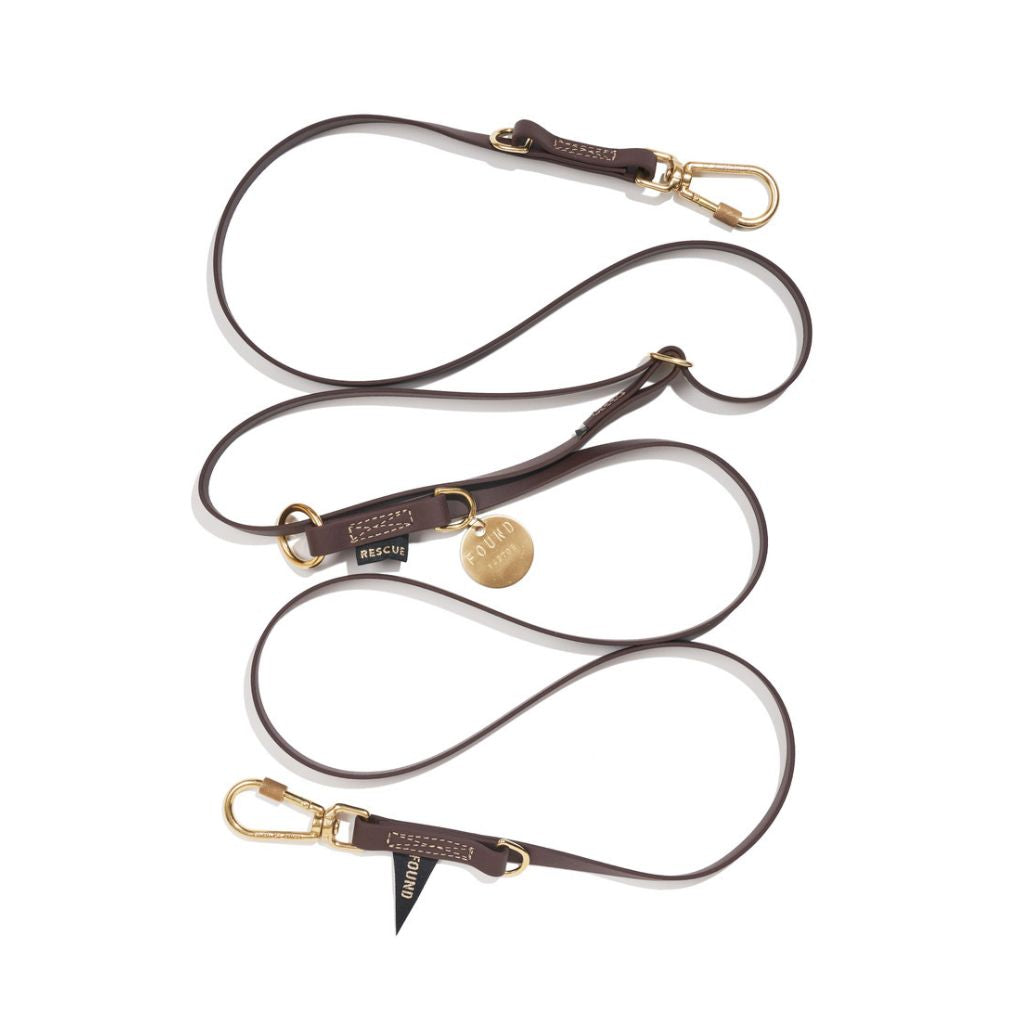 Water Resistant Adjustable Leash - Brown