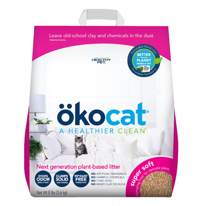 Okocat Super Soft Wood Cat Litter 7.6 kg.