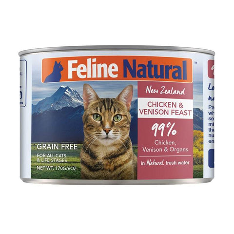 Feline Natural- Chicken & Venison 12x6oz cans