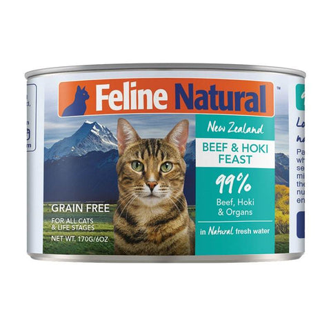 Feline Natural - Beef & Hoki Can 12 x 6oz cans