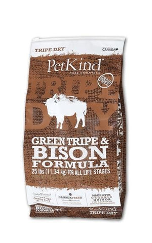 Petkind Tripe Dry Green Tripe and Bison Formula 25 lb bag