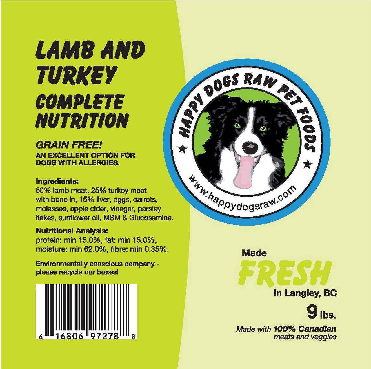 Happy Dogs Lamb & Turkey Complete Nutrition Blend