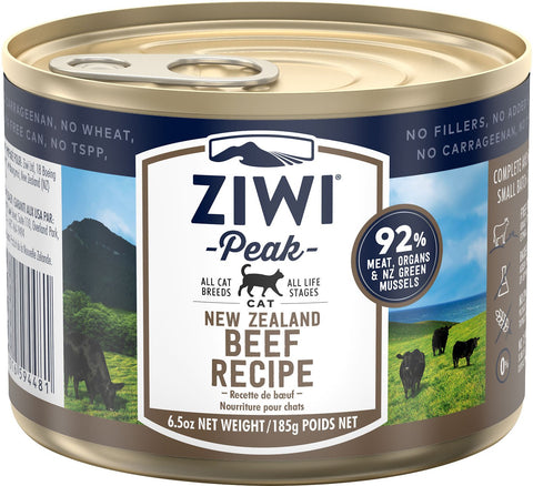 Ziwi Peak Moist Beef For Cats 12  6.6 oz. cans