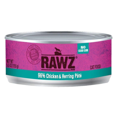 RAWZ 96%  Chicken and Herring Pate for cats 24 x 5.5 oz Cans