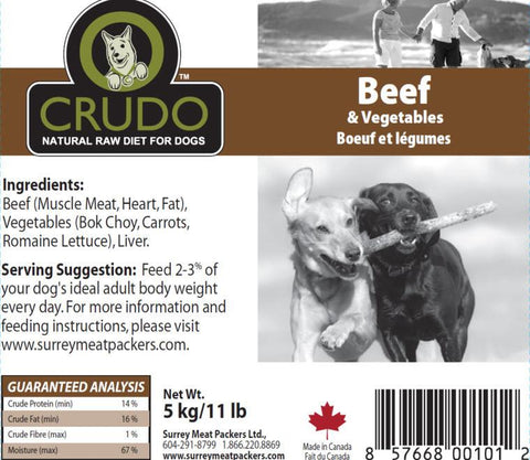 Crudo Beef & Vegetables 500 gram tubes