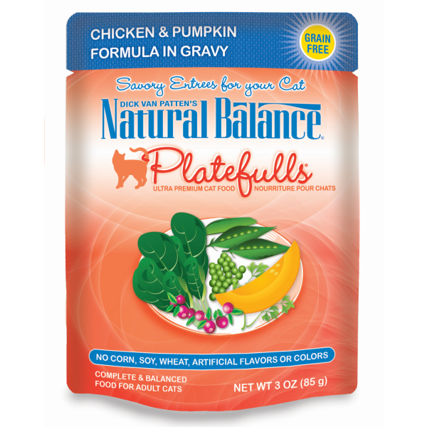 Natural Balance Platefulls Chicken & Pumpkin in Gravy for Cats 24/3oz packs