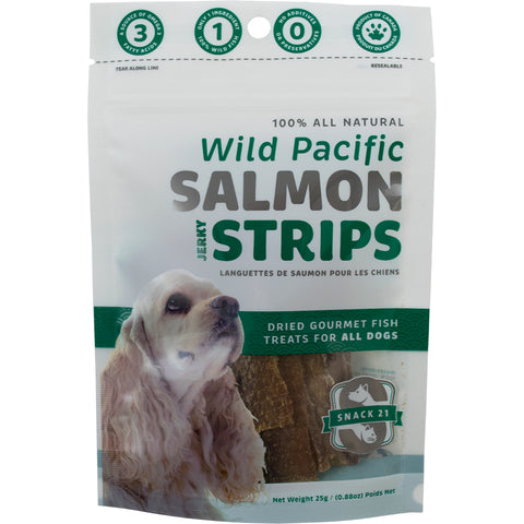 Snack 21 Salmon Jerky Strips treats for dogs