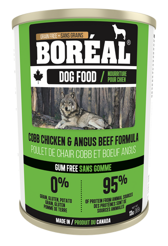 BORÉAL CANADIAN Angus Beef & COBB CHICKEN FORMULA for Dogs12 x 13.2 oz cans