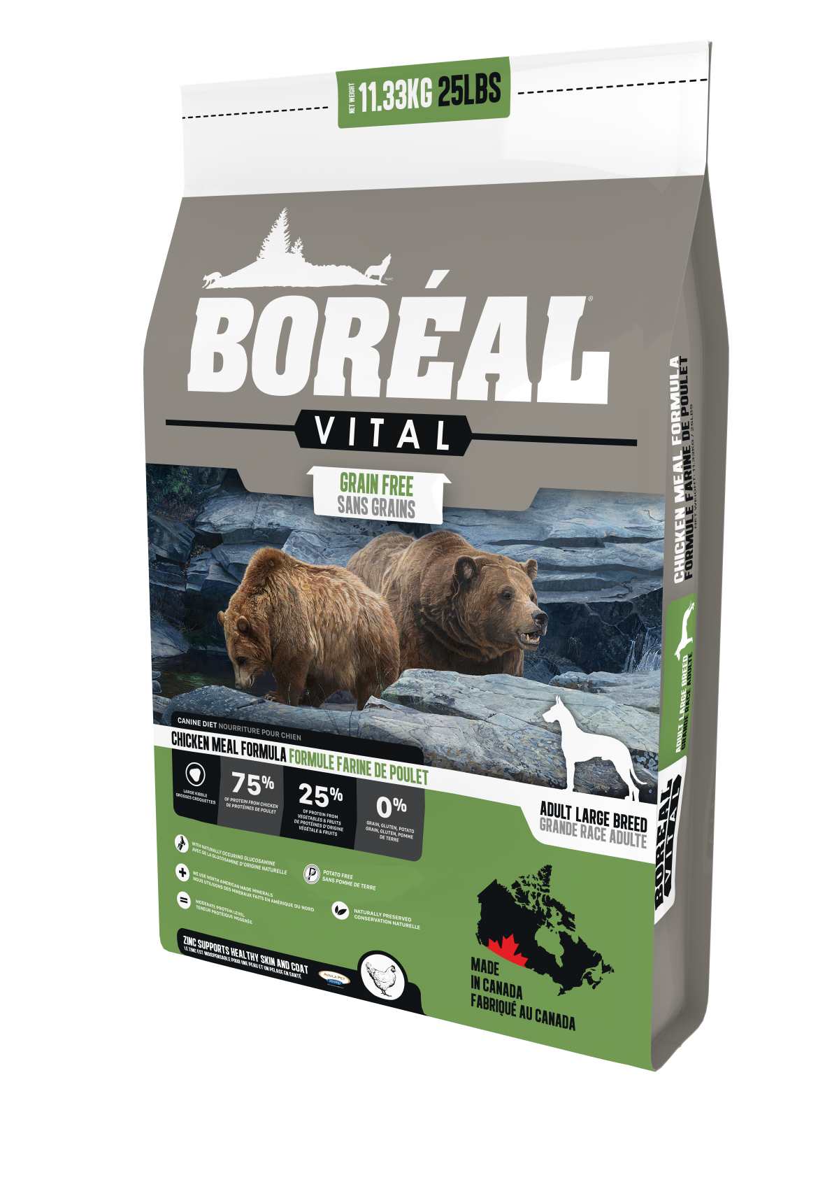 BORÉAL VITAL Large Breed Chicken Meal - GRAIN FREE dogs 25 lbs.
