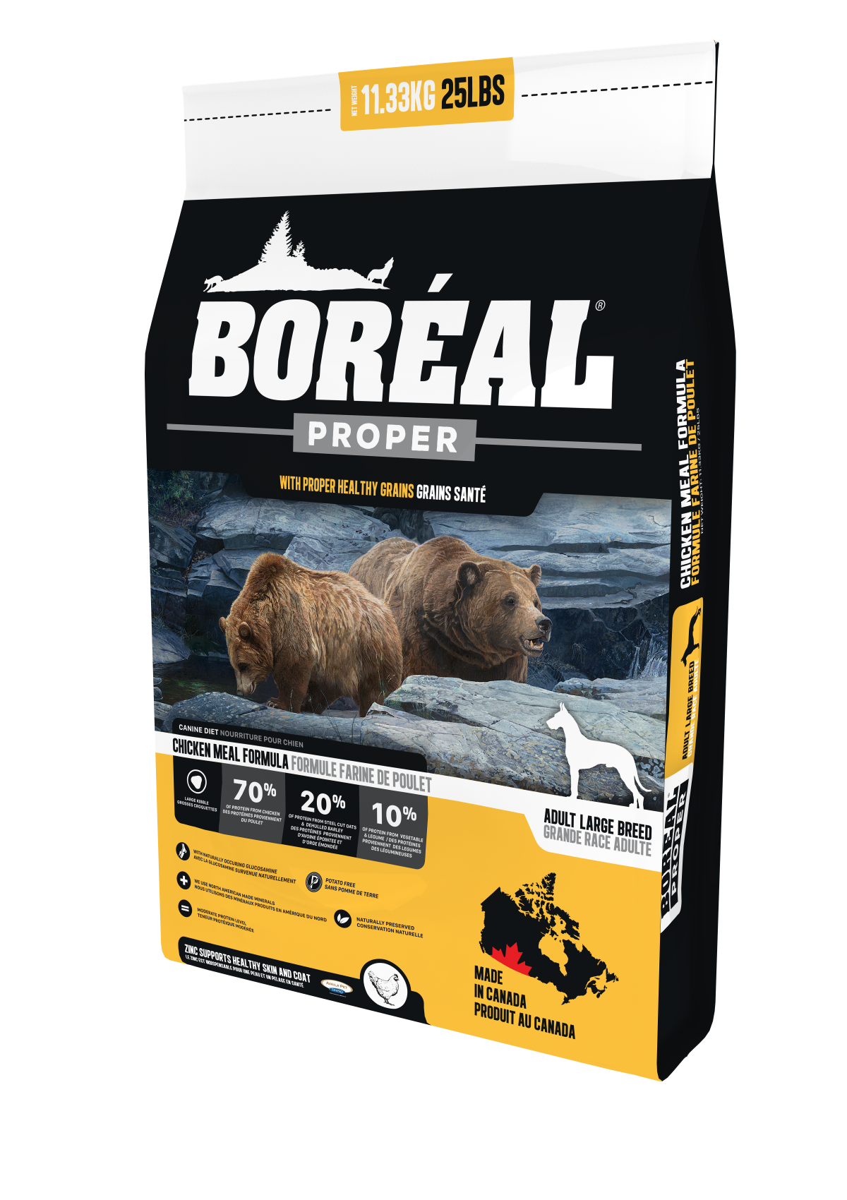 BORÉAL PROPER Large Breed Chicken Meal MEAL LOW CARB GRAINS for dogs 25 lbs.