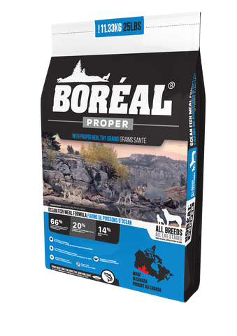BORÉAL PROPER Fish MEAL LOW CARB GRAINS for dogs 25 lbs.