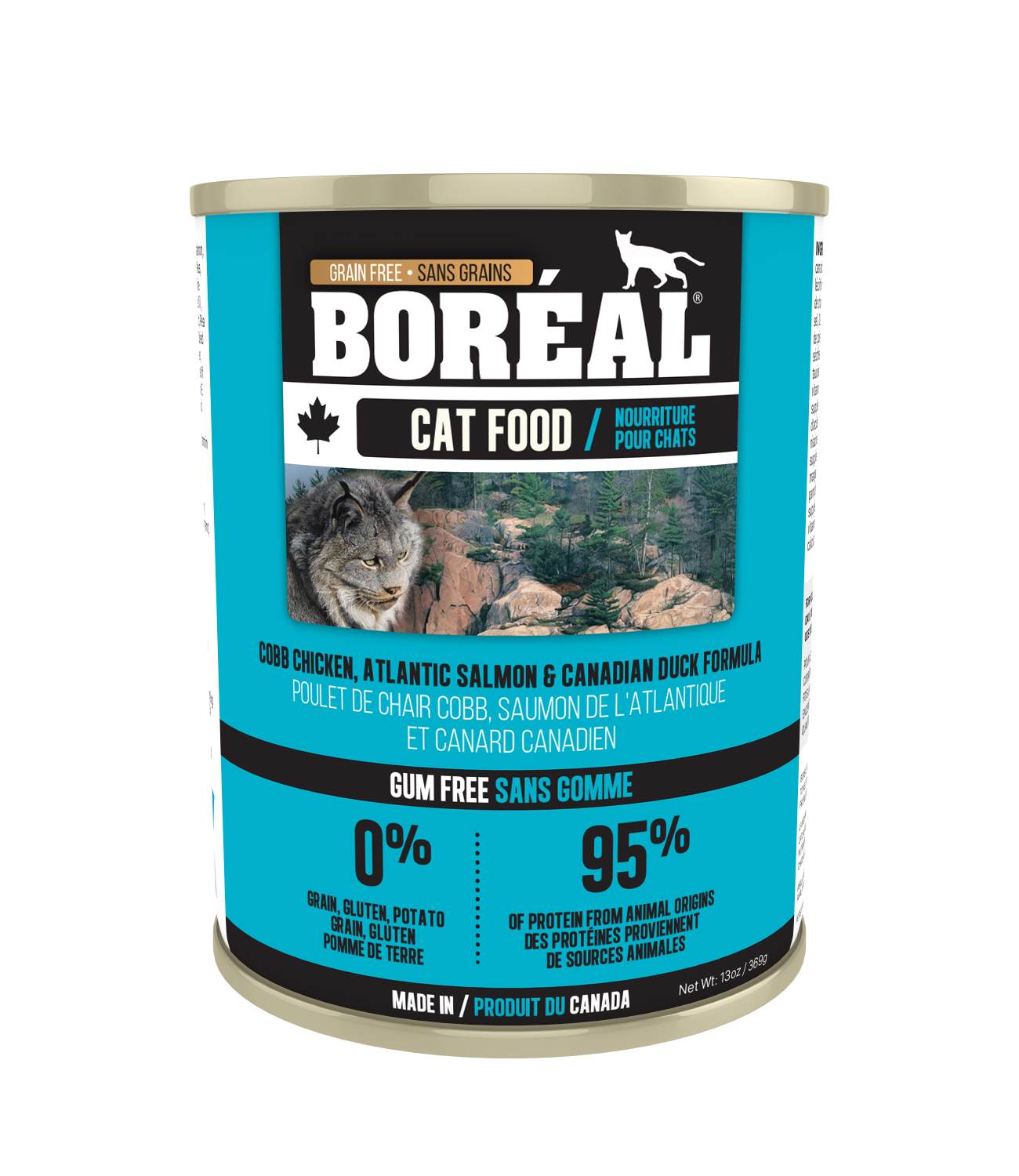 Boreal  Cobb Chicken  Canadian Duck  Atlantic Salmon for cats 12 x 14 oz. cans