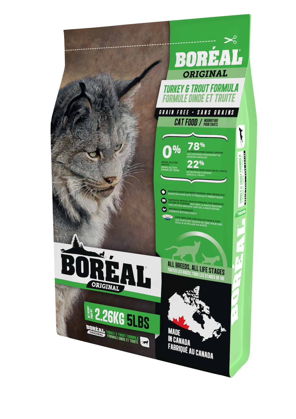 BOREAL Original Turkey & Trout Grain Free for cats 12 lbs.