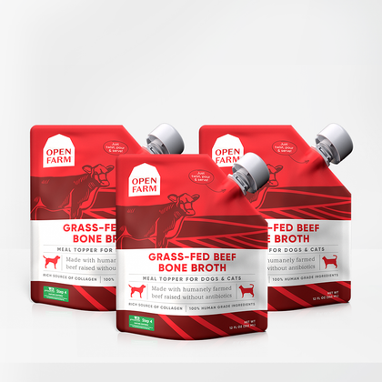 Open Farm Grass-Fed Beef Bone Broth Topper for Cat and Dogs