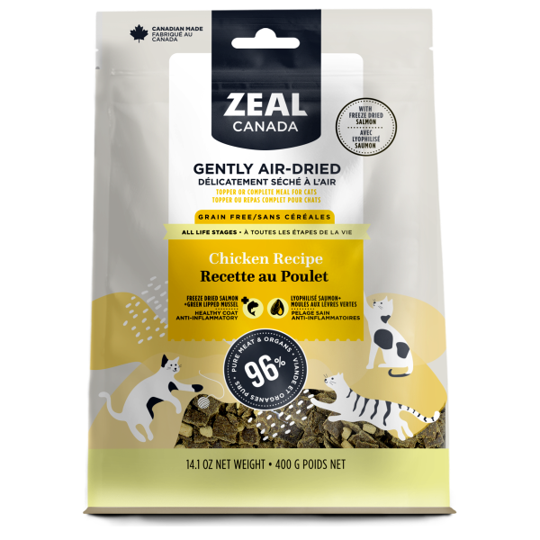 Zeal Cat GF Air-Dried Chicken with Freeze-Dried Salmon Bits 400 g