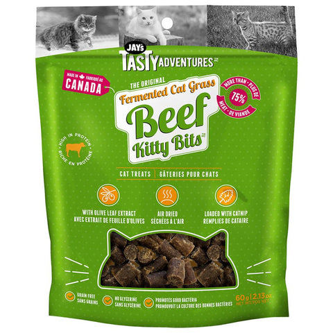 Jay's Cat Grass Flavoured Kitty Bits Beef | Cat 60 grams