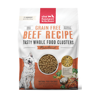 Honest Kitchen - Whole food clusters - Grain Free Beef 20LB bag