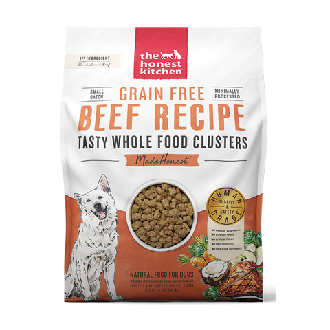 Honest Kitchen - Whole food clusters - Grain Free Beef 20LB bag