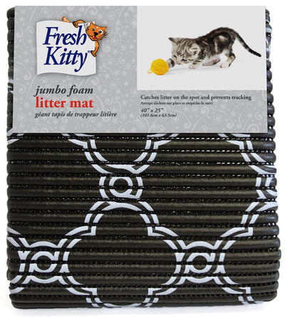 Fresh Kitty Foam Litter Mat Jumbo Black & White