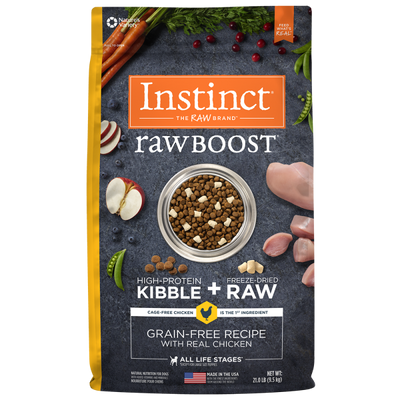 Nature's Variety Instinct Raw Boost Grain free Chicken Meal Formula Kibble for Dogs  21 lbs. bag