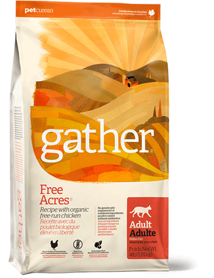 Gather - Free Acres -  Organic Free-Run Chicken Recipe for Adult Cats 8 lbs.