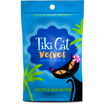 Tiki Cat Velvet Mousse Grain-Free Chicken & Salmon 12x2.8oz pouches
