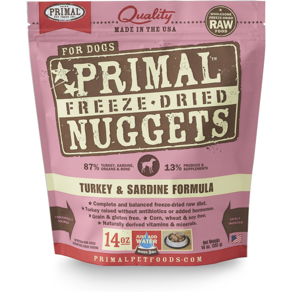 Primal Dog Freeze-Dried Turkey & Sardine Nuggets