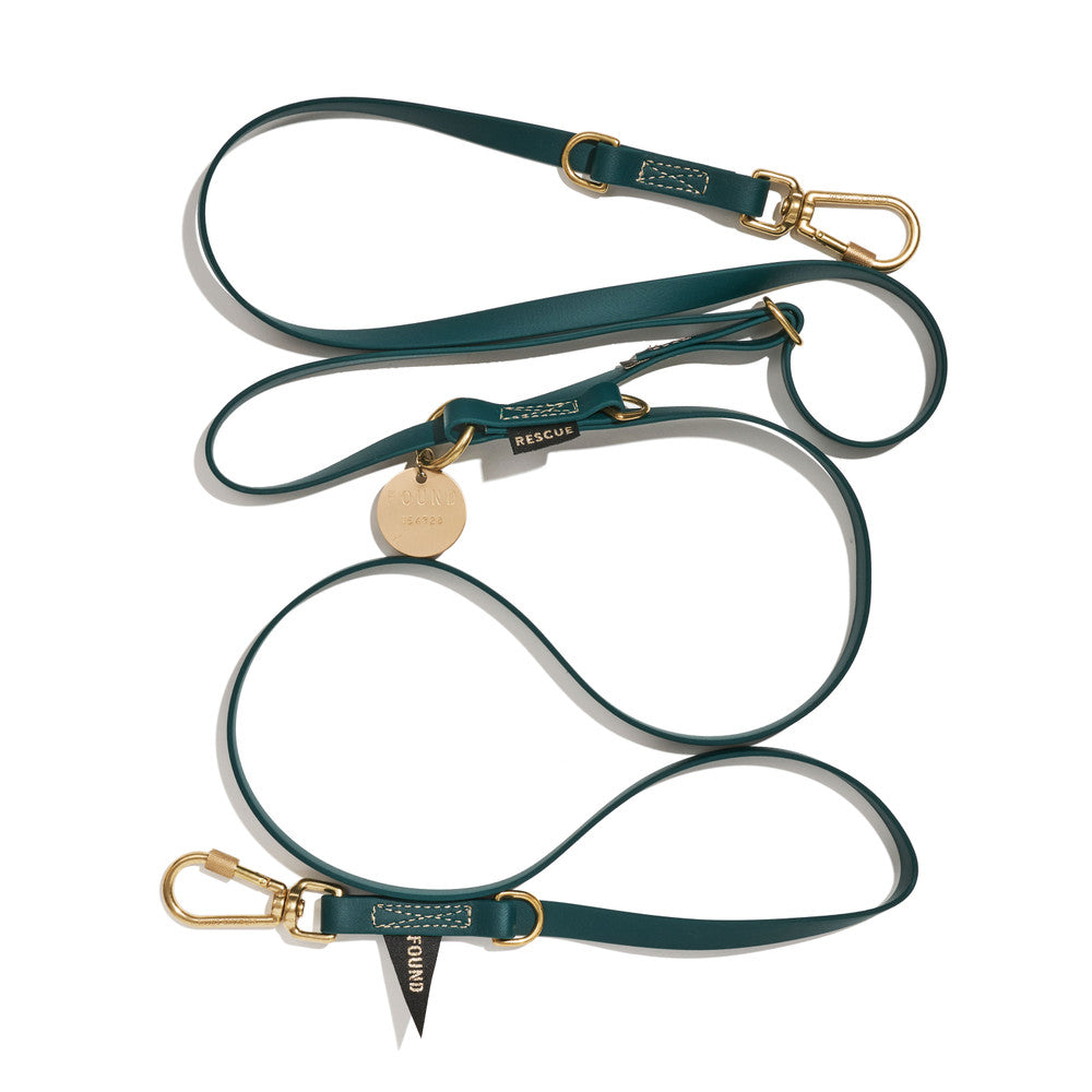 Found My Animal Water Resistant Adjustable Leash 7FT - Hunter Green