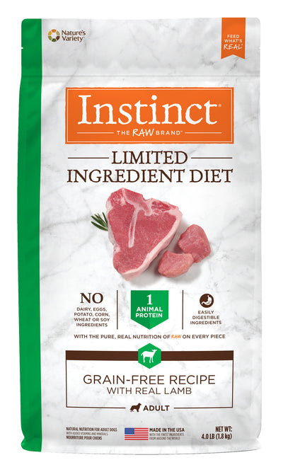 Nature's Variety Instinct Grain-Free   Limited Ingredients Diet Lamb Meal Formula for Dogs  20 lbs. bag