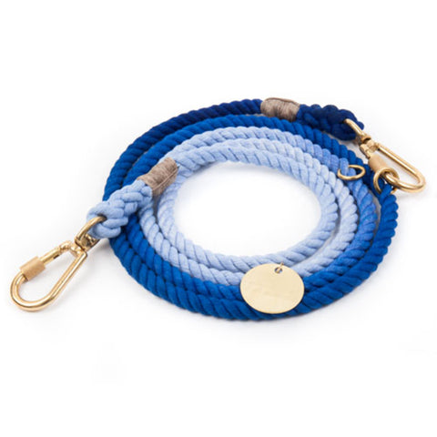 Found My Animal Latty Blue Ombre Cotton Rope Dog Leash - Adjustable