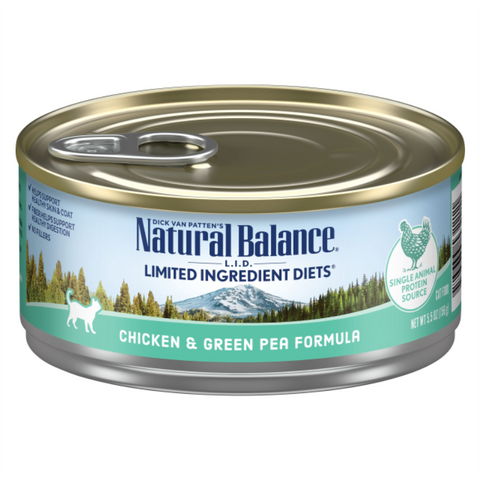 Natural Balance' L.I.D.  Chicken & Green Pea Canned Formula  24 x 5.5 oz cans