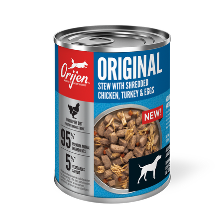 Orijen Original Stew with Shredded Chicken, Turkey for Dogs 12x363gr cans