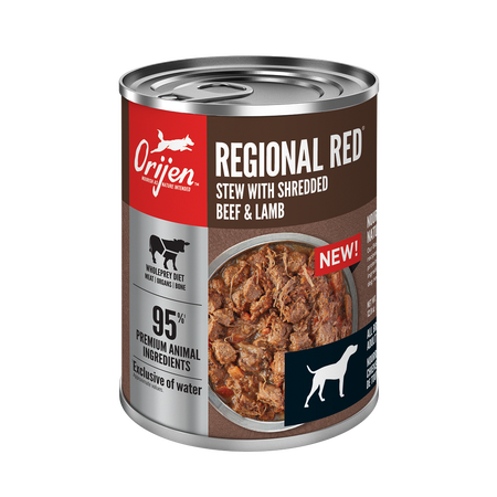 Orijen Regional Red Stew with Shredded Beef & Lamb for Dogs 12x 363gr cans