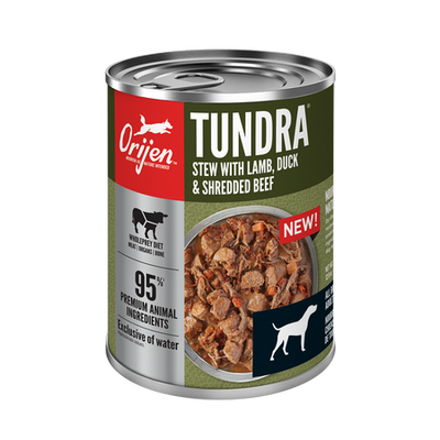 Orijen Tundra Stew with Shredded Beef, Duck & Lamb for Dogs 12 x 363gr cans