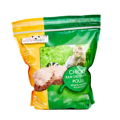 Irawsistible Chicken for cats 32 (new) mini patties (Min 2 bag purchase or with another item)