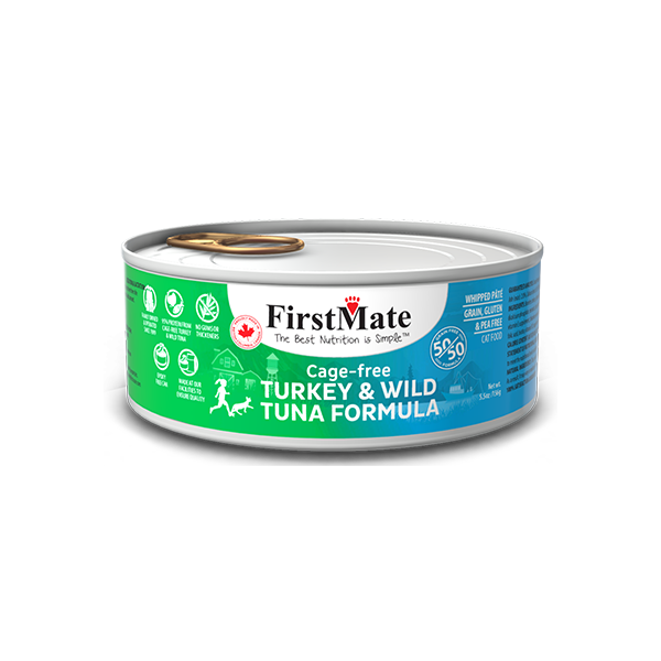 FirstMate's 50/50 Turkey and Wild Tuna for Cats 24 x5.5 oz.