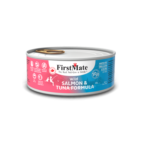 FirstMate's 50/50 Wild Salmon and Wild Tuna for Cats 24 x5.5 oz.