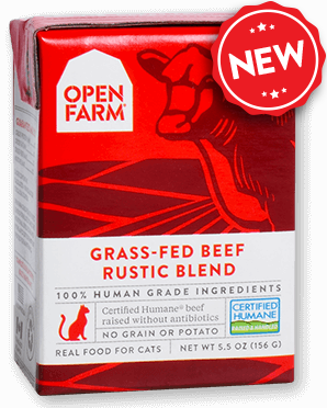 Open Farm Grass-Fed Beef for Cats 12 x 5.5 oz Tetra Packs