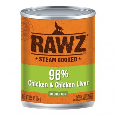 RAWZ 96% Chicken & Chicken Liver for DOGS 12 x 12.5 oz cans