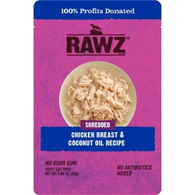 RAWZ Shredded Chicken Breast & Coconut Oil Pouch 8x2.46oz