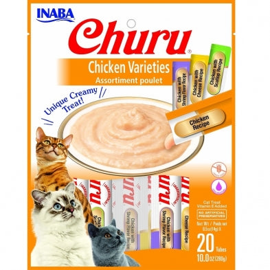 Inaba Churu Puree Chicken Variety Bag / 20 tubes x .5oz