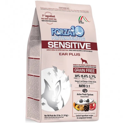 Forza10 Sensitive Dog Grain-Free Ear Plus Support Diet 25 LBS