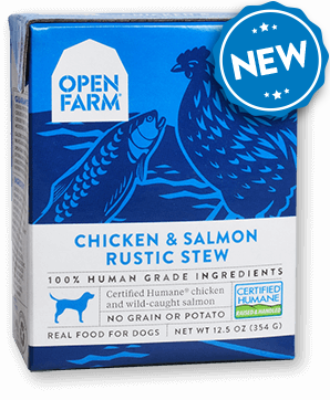 Open Farm Harvest Chicken & Salmon Rustic Stew for Dogs 12 x 12.5 oz Tetra Packs