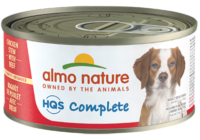 ALMO NATURE HQS COMPLETE DOG Chicken Stew with Beef and Carrot  24 X 156 gram cans