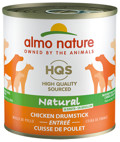 ALMO NATURE HQS NATURAL DOG Chicken Drumstick entrée 12 X 280 gram cans