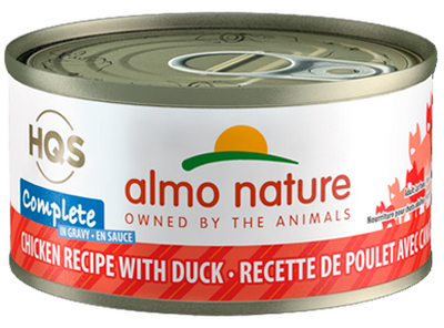 ALMO NATURE HQS COMPLETE CAT Chicken recipe with Duck in gravy 24 X 70 gram cans